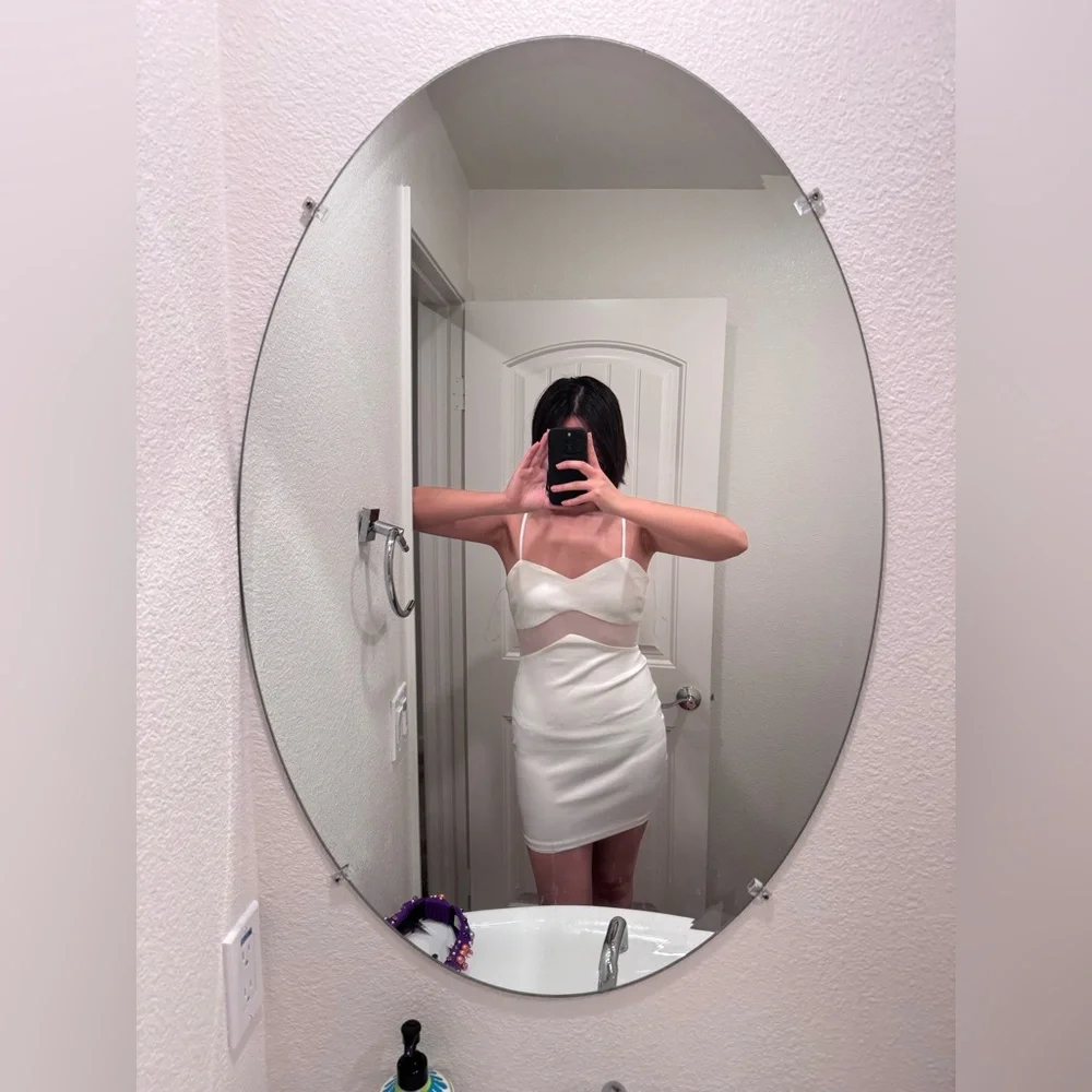 Elegant White Bath Mirror